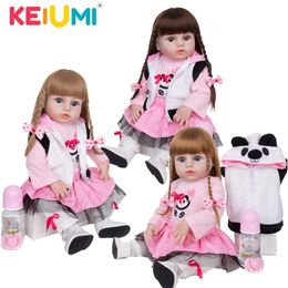 Keiumi Newest 19-дюймовый Reborn младенцы кукла реалистичные милые Bebe Reborn Toodler ванна для ванны для детей рождения рождественские подарки LJ201031