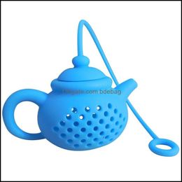 Tea Infusers Teaware Kitchen Dining & Bar Home Garden Sile Teapot Shape Philtre Safely Cleaning Infuser Reusable Coffee Strainer Leaks Colour