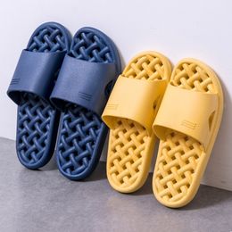 Home Women Slippers Summer Hollow Out Breathable Quick-Dry PVC Bathroom Slippers Non-slip House Shoes Couple Slippers