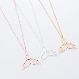 Stainless Steel Mermaid Tail Pendant Necklace Earring Set for Women High Quality Trendy Gold Silver Chain Charm Fashion Jewellery