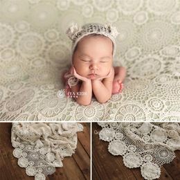 Newborn Props for Photograph Vintag Lace Cotton Background Blanket Studio Baby Shooting Mats Baby Photo Accessories Tablecloth LJ201014