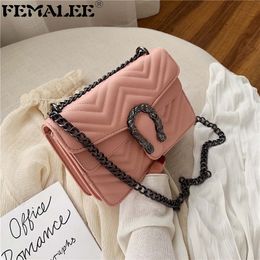 Luxury Retro Hasp Solid Colour Flap Bag Women Diamond Lattice Chain Crossbody Bags Autumn New Designer Horseshoe Buckle Handbag Q1207