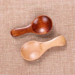 Spoons Natural Wooden Spoon Scoop Tea Honey Coffee Condiment Salt Sugar Cooking Tools Kitchen Gadgets