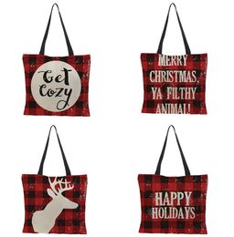 The latest 43X43CM size, Christmas gift bag, Christmas bag printing style, jute hand bag shopping bag, free shipping