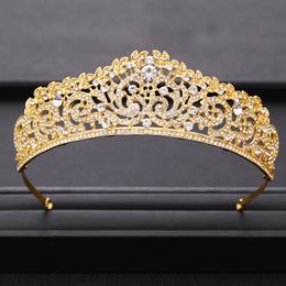 Vintage wedding Crown Gold Crystal Princess Wedding tiara Hair Accessories Ladies Bridal Headpiece Women Party prom Hair Jewellery J0121