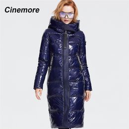 CINEMORE Winter new collection down jacket women dark Colour thick cotton outerwear high quality long warm winter coat A005 201217