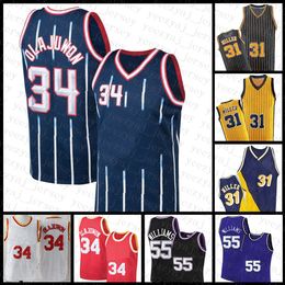 Basketball Jersey Hakeem 34 Olajuwon Mens Jason 55 Williams Reggie 31 Miller 2021 New Black