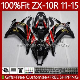 Injection Mould For KAWASAKI Body NINJA ZX 10R 1000CC 10 R 2011-2015 101No.3 red black blk ZX-10R ZX1000 C ZX10R 11 12 13 14 15 ZX-1000 2011 2012 2013 2014 2015 OEM Fairing