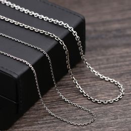 New Necklace 100% Real 925 Sterling Thai Silver jewelry Necklace Pendant Men Women Jewelry 2mm Chain Chocker Necklace GN1 Q0531