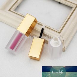 6ml Square Gold Makeup Labial glair Lip Glaze Tool Empty Frosted Clear Cosmetic Lip Gloss Lipbalm Container Eyelash Split Bottle