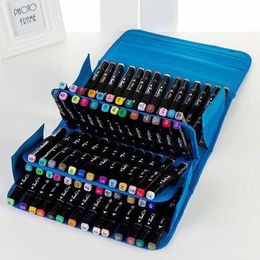 80 Holes Quality Oxford Marker Pen Case Markers Bag Portable Case Large Capacity School Pencil Bag For Painting1