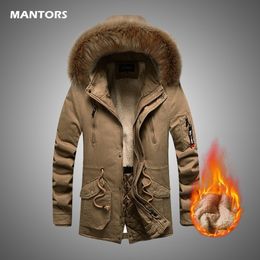 Winter Jackets Men Fur Thick Cotton Hooded Parkas Brand Mens Casual Warm Fleece Winter Coat Windproof Hat Parkas Jacket Men 201114