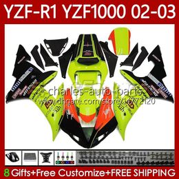 OEM Bodywork For YAMAHA YZF R1 1000CC YZF-1000 YZF-R1 2000-2003 Body 90No.148 YZF R 1 1000 CC YZF1000 Neon Green 2002 2003 2000 2001 YZFR1 02 03 00 01 Motorcycle Fairing