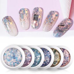 Professional Fashion Gliter Natural Beauty Nail Art Mixing Glitter Sequins Laser Gradient Shiny Colour Powder Nail Accessories