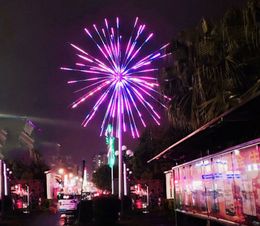 LED Fireworks Işık Noel Ağacı Işık Lambası 20 adet Dalları 3 M Yükseklik Yağmur Geçirmez Açık Kullanım Bırak