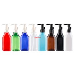 200ml X 12Pcs Coloured PET DIY Square Bottles With Oil Pump Plastic White Transparent Black Bottle Used For Esstential Oilgood package