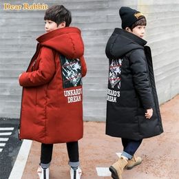 -30 degree children clothes 2020 big boys Teen clothing warm down cotton winter jackets hooded coat thicken outerwear kids parka LJ201202