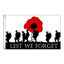 Lest We Forget Custom Flags 3'x5'ft Hot Sales 100D Polyester High Quality With Two Brass Grommets