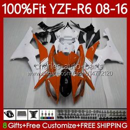 OEM Fairings For YAMAHA YZF R 6 YZF R6 600 YZF-R6 YZF600 99No.80 YZF-600 2008 2009 2010 2011 2012 2013 2014 2015 2016 YZFR6 08 09 10 11 12 13 15 16 Injection Body Orange white