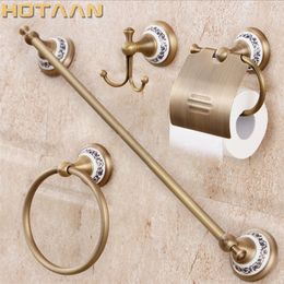 Free shipping,solid brass Bathroom Accessories Set,Robe hook,Paper Holder,Towel Bar,Soap basket,bathroom sets,YT-11500-A LJ201209