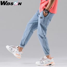 Wbson fashion denim jogging trousers blue casual pants slim Jeans men LJ200903