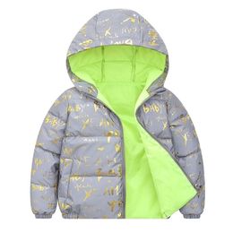 Childrens winter down jacket for boys Overalls for girls winter coat warm Reflective Snowsuit childrens parka 4-9 years old 201106