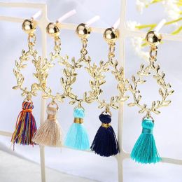 2020 Bohemian Geometric Tassel Drop Earrings Gold Color Handmade Boho Long Fringe Dangle Earring for Women Fashion Jewelry