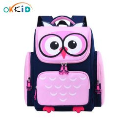 OKKID children school bags for girls cute waterproof animal backpack schoolbag kids pink book bag elementary school backpack LJ200918