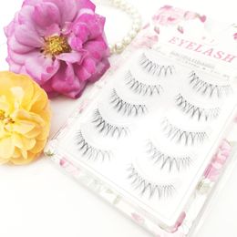 Handmade Natural False Eyelashes Sharpen Eyelash High Quality 3 Pairs Fashion Eyelashes Cross Eye lashes