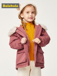 Baby Cotton Coat Girl Cotton Quilt Collar Autumn and Winter New Children's Jacket Korean Ocean Apparel LJ201126