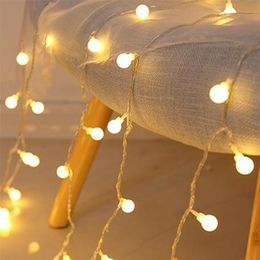 LED Cherry Ball Fairy Lights Garland String Lights For Christmas Tree Wedding Home Room Indoor Decoration Light Warm White Y201020
