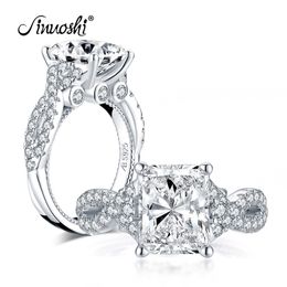 AINUOSHI Fashion 925 Sterling Silver 5.0ct Radiant Cut Engagement Ring Simulated Diamond Wedding 8x10mm Bridal Ring Jewellery Gift Y200106