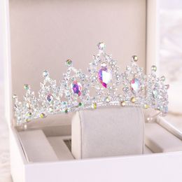 Silver Colour Rhinestone Crystal Tiaras and Crowns Headpiece Jewellery Bridal Diadem Head Piece Women Wedding Hair Accessories LB J0121