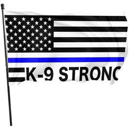 K9 Thin Blue Line 02 Flag , Advertising Hanging 100D Polyester Fabric Digital Printed Hanging Flying