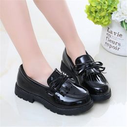 New Children Casual Sneakers Toddlers Boys Girls Flats Kids Slip-on Loafers for Wedding Party Tassel Bow Dress Shoes