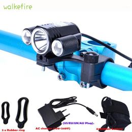 -Luces de bicicleta Walkfire Luz de bicicleta Ciclismo Impermeable SS Largos Dippiados Faros Deslizados Bicicleta + Paquete de baterías + Cargador