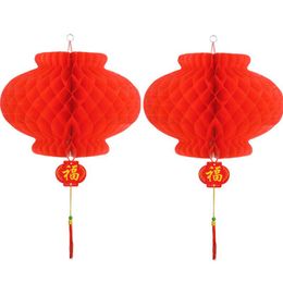 Traditional Chinese Red Paper Lantern For Spring Festival New Year Christmas Decoration Hang Waterproof Festival Lanterns LX4372