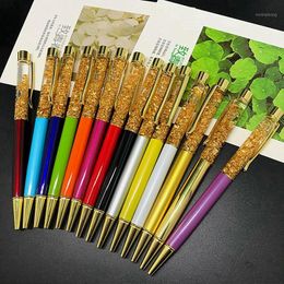 Ballpoint Pens Creative Hand Made Metal Oil Pen Gold Foil DIY High Grade Birthday Teacher Gifts Office & School Supplies S192041