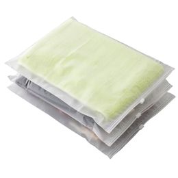 Frosted plastic packaging bags travel storage custom logo waterproof zipper lock self-sealing clothing packagings bag