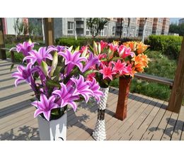 97CM length Real touch Artificial Silk lily flower Simulation beautiful home wedding birthday party decor