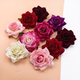 10pcs 10CM roses head wedding decorative flowers wall diy christmas decorations for home bride brooch artificial flowers cheap Y201020