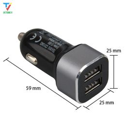 Usb Car Charger for Iphone Xr X 7 Plus Mobile Phone Charger In Car Dual Usb Small Square Chargers Adapter 50pcs