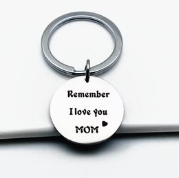 Mother's Day Gifts Love Heart Shaped Key Ring Remember I Love You Mom Engraving Keychain Jewellery Accessories