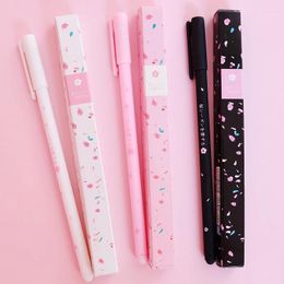 Romantic Sakura Gel Pen Rollerball Ballpoint Pens School Office Supply Student Stationery Signing Ballpoint Pen Black Ink 0.38mm1