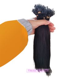 New Brazilian Remy Virgin Cuticle Aligned Silk Hair Natural Colour 1g*100 Stand Double Drawn Straight 8D Pre-bonded Human Hair Extensions