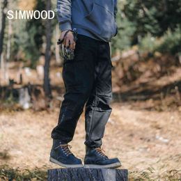 SIMWOOD 2021 Autumn Winter New Heavyweight 100% Cotton Cargo Pants Camouflage Tactical Pants Hiking Work Trousers H1223