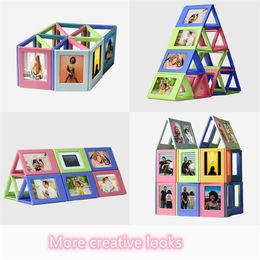 Mini Colorful DIY Magnetic Photo Frame Fridge Refrigerator Magnet Picture Frame for Holding 3 Inch Photos 201211