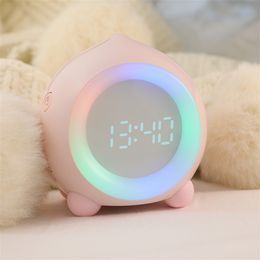 Led Digital Kids Smart Alarm Clock 7 Colours Changing Bedroom Student Wake Up Digital Display Clock Table Clock For Daily Wake Up 201118