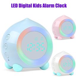 Kids Smart Alarm Clock bluetooth Function 7 Colors Changing Bedroom Student Wake Up Digital Display Table Clock Sleep Timer 201119