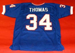 Custom Football Jersey Men Youth Women Vintage 34 THURMAN THOMAS Rare High School Size S-6XL or any name and number jerseys